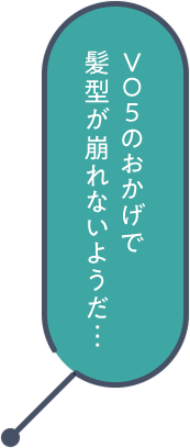 ＶＯ５のおかげで髪型が崩れないようだ…